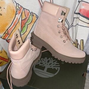 Timberland Women's Light Pink Lace Up Boots